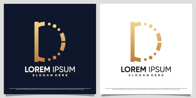 Monogram letter d logo design template with unique concept and creative element