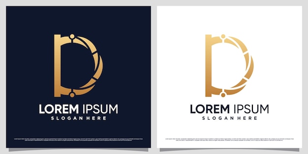 Monogram letter d logo ontwerpsjabloon met uniek concept en creatief element