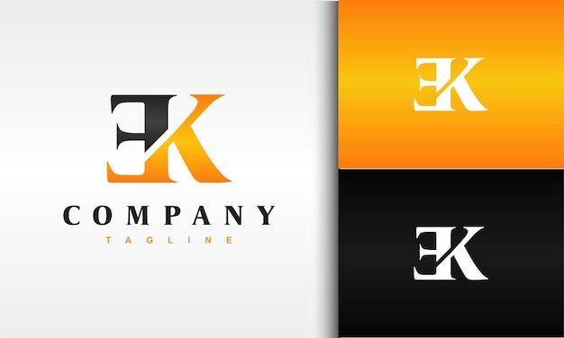 Vector monogram letter ek logo