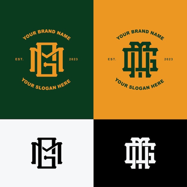 Monogram letter GM or MG with interlock style good for brand clothing apparel streetwear