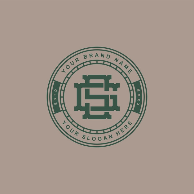 Monogram letter GS of SG met interlock stijl badge ontwerp voor merk kleding kleding straatkleding