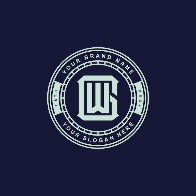 Monogram letter GW or WG with modern style badge design for brand clothing apparel streetwear