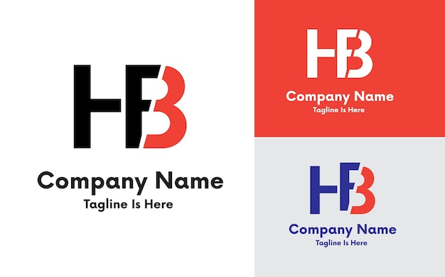 monogram letter HFB logo design