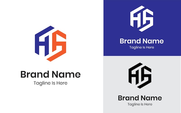 Monogram letter HS logo ontwerp