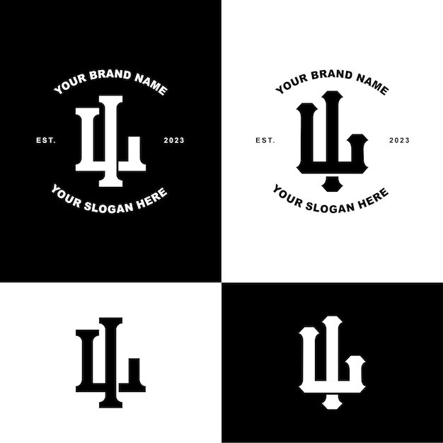 Vector monogram letter il or li with interlock style good for brand clothing apparel streetwear