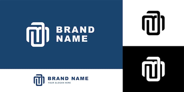 Вектор Монограмма с буквой jm или mj в стиле интерлок, подходящая для брендовой одежды, уличной одежды.