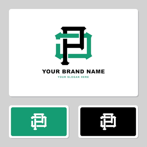 Vector monogram letter jp or pj with interlock style good for brand clothing apparel streetwear