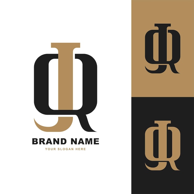 Monogram letter JQ or QJ with interlock classic style good for brand clothing apparel streetwear