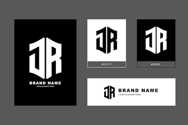 Monogram letter JR or RJ with modern style good for brand clothing apparel streetwear