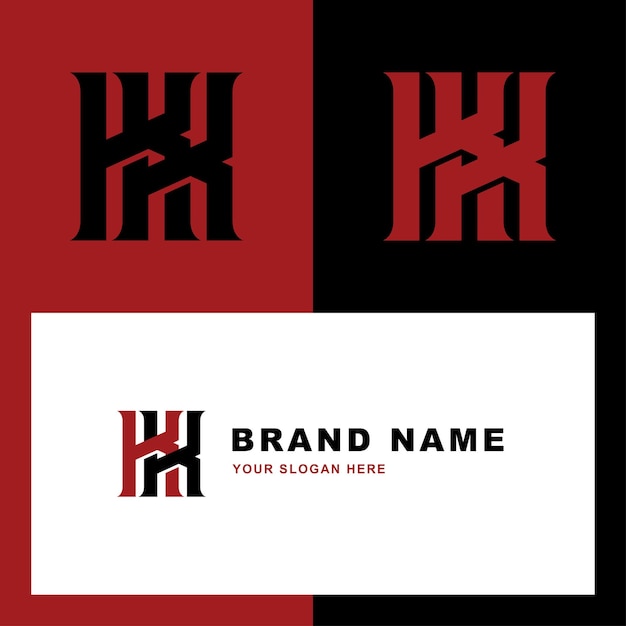 ブランドの衣類、アパレル、ストリートウェアに適したインターロック スタイルのモノグラム文字 K または KK