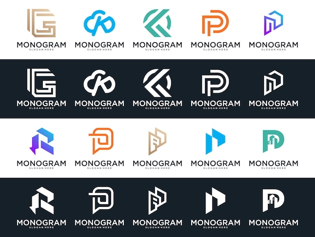 monogram letter logo design collection