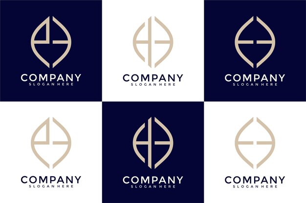 Monogram letter logo design template set