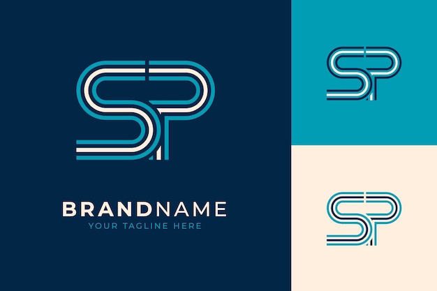 Vector monogram letter logo design template
