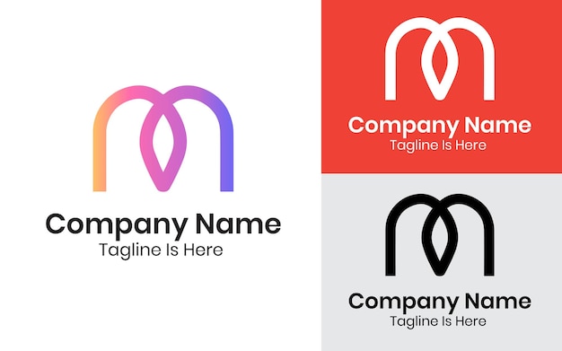 monogram letter m logo design
