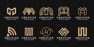 Premium Vector | Monogram letter m logo icon set design icons for ...