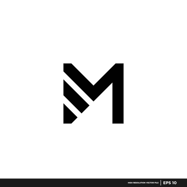 Monogram letter M-logo met modern cool creatief concept voor initiaal of bedrijfsdeel 21