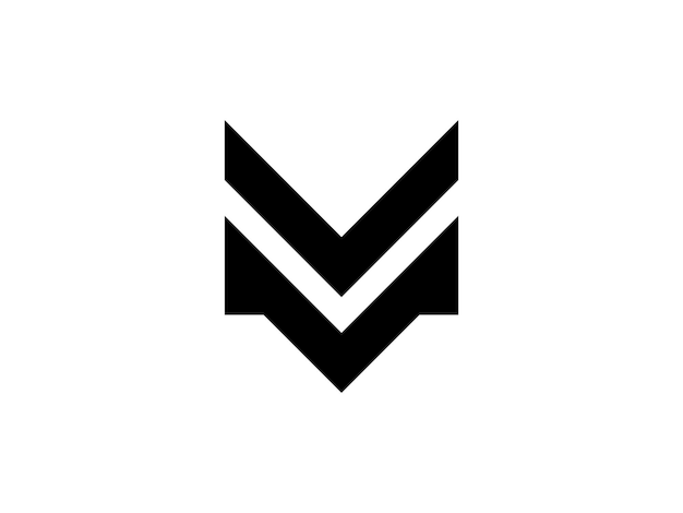 모노그램 문자 MV 또는 VM 로고 디자인