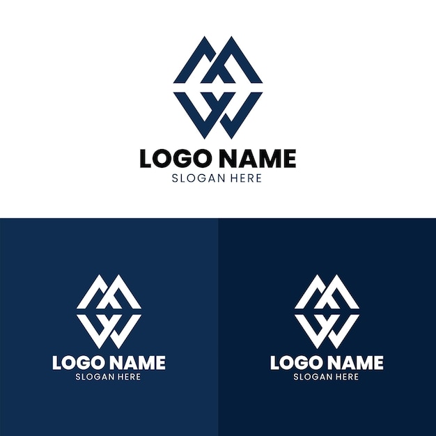 Monogram letter mw logo design