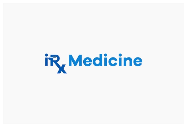 Monogram letter R with medicine capsule logo design