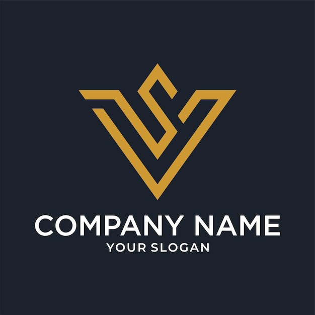 Monogram letter s and v modern logo design