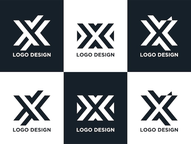 Collezione di design del logo della lettera x monogramma