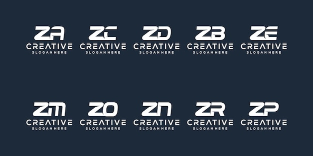 Monogram letter z logo-ontwerp instellen