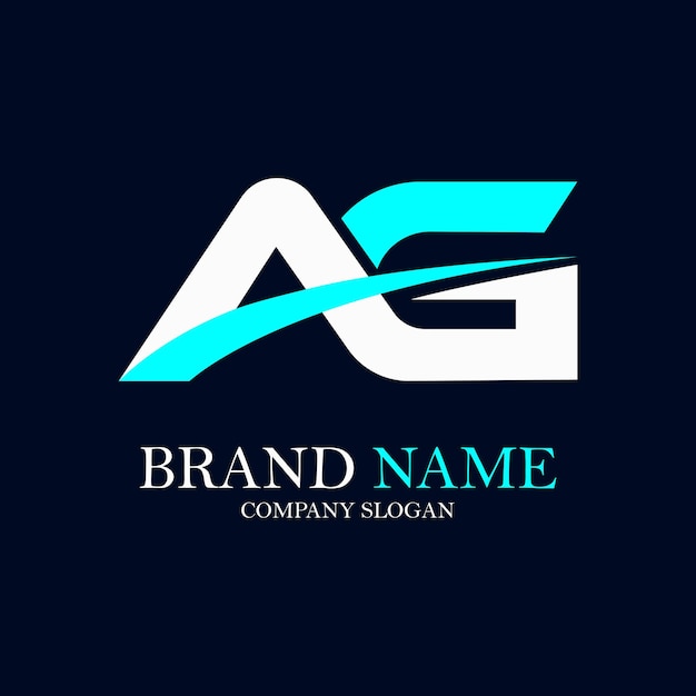 Буквы монограммы AG векторный дизайн логотипа