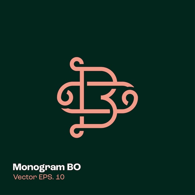 Вектор Логотип monogram bo 2