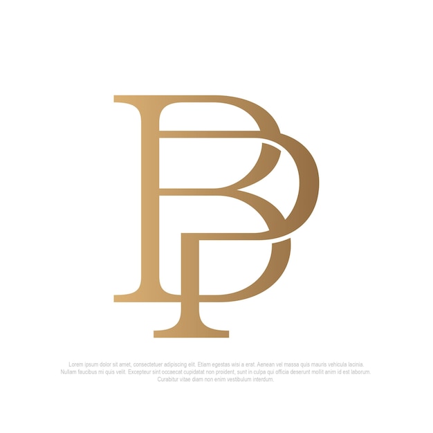 Monogram logo BP elegant