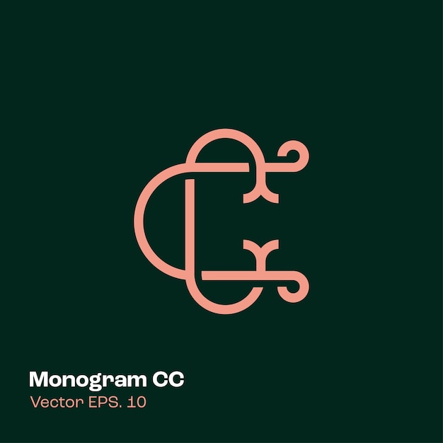 Vector monogram logo cc