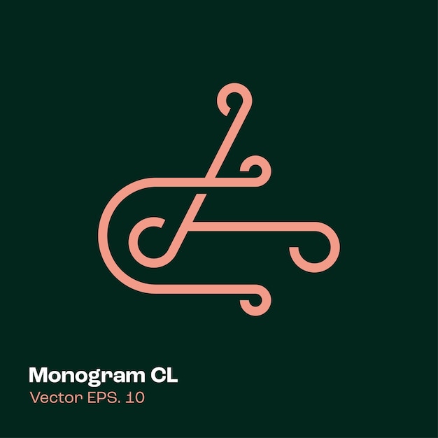 Vector monogram logo cl