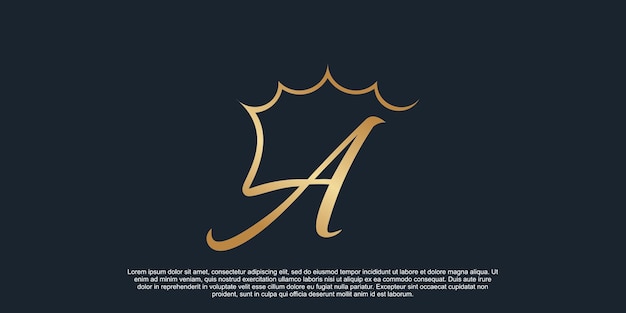Дизайн логотипа монограммы буквица а для бизнеса с концепцией золотого градиента premium векторы