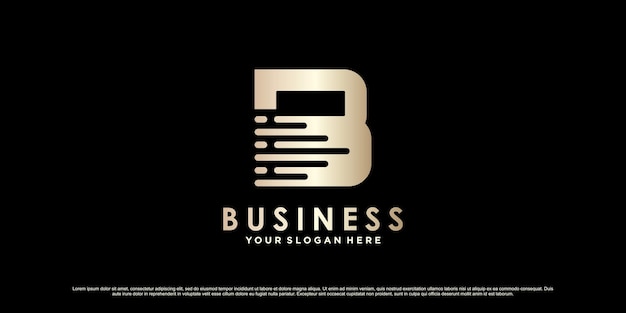 Дизайн логотипа монограммы буквица b для бизнеса или личного с творческой концепцией premium векторы