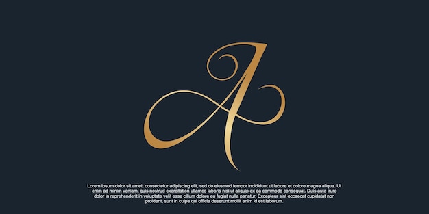 Monogram logo design initial letter a for business with golden gradient color concept Premium Vector