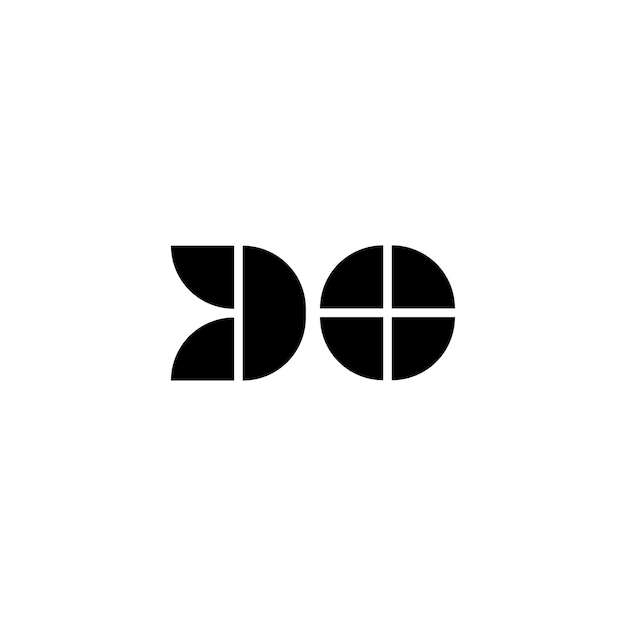 Vettore do monogramma logo design lettera testo nome simbolo logo monocromatico carattere alfabeto semplice logo