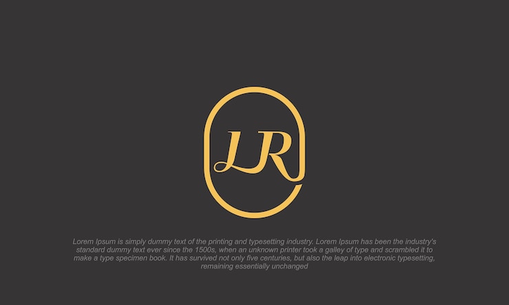 Vector monogram logo initial letter l and r in rounded shape