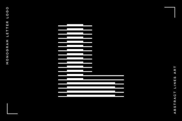 モノグラム ロゴ文字 l ライン抽象的な現代美術のベクトル図