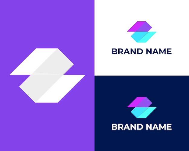 monogram logo letter SZ or ZS in a modern colorful style