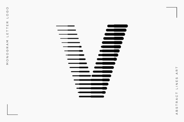 Монограмма логотипа буква v линии абстрактное современное искусство векторная иллюстрация