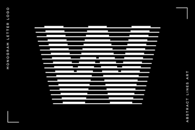Monogram logo letter w lines abstract modern art vector illustration