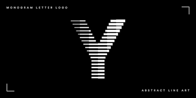 Vector monogram logo letter y lines abstract modern art vector illustration