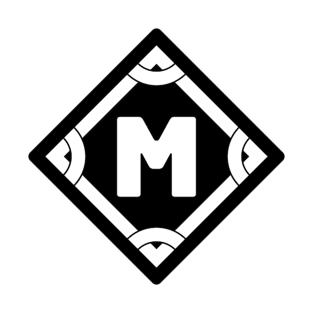 Monogram logo m element simple