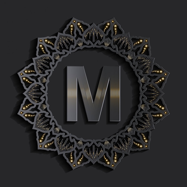 Monogram-logo met 3D-effect