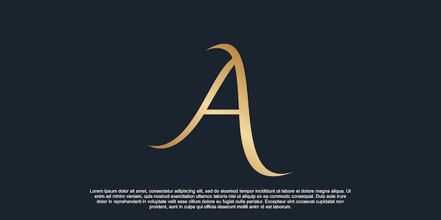 Monogram logo ontwerp eerste letter a voor zaken met gouden kleurverloopconcept Premium Vector