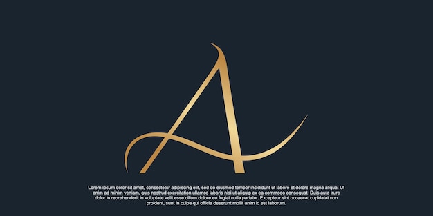 Monogram logo ontwerp eerste letter a voor zaken met gouden kleurverloopconcept premium vector