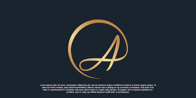 Monogram logo ontwerp eerste letter a voor zaken met gouden kleurverloopconcept premium vector