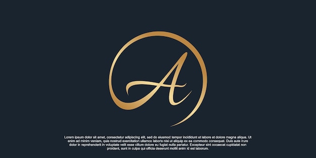 Monogram logo ontwerp eerste letter a voor zaken met gouden kleurverloopconcept Premium Vector