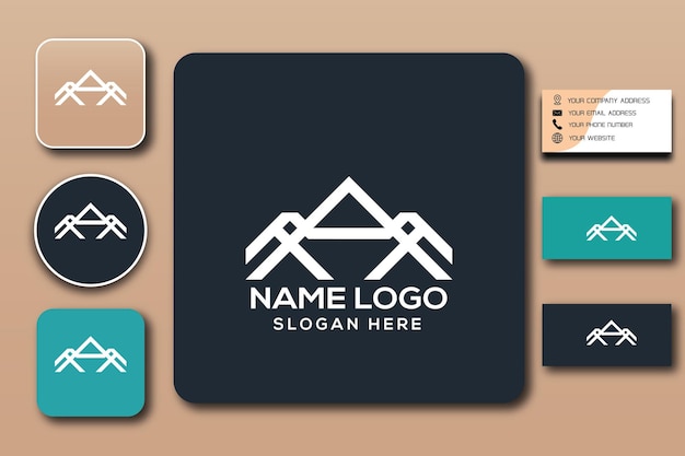 A monogram logo template color editable