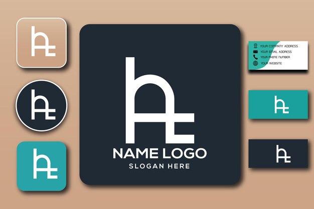 A monogram logo template color editable