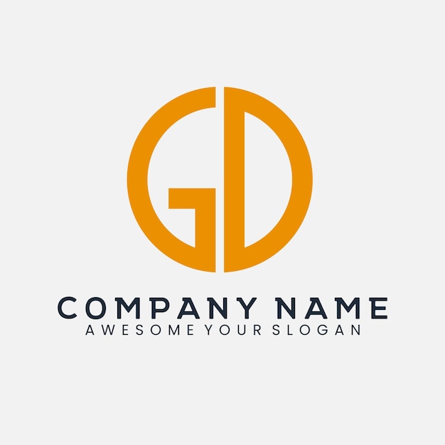 Vector a monogram logo with letter gd vector template